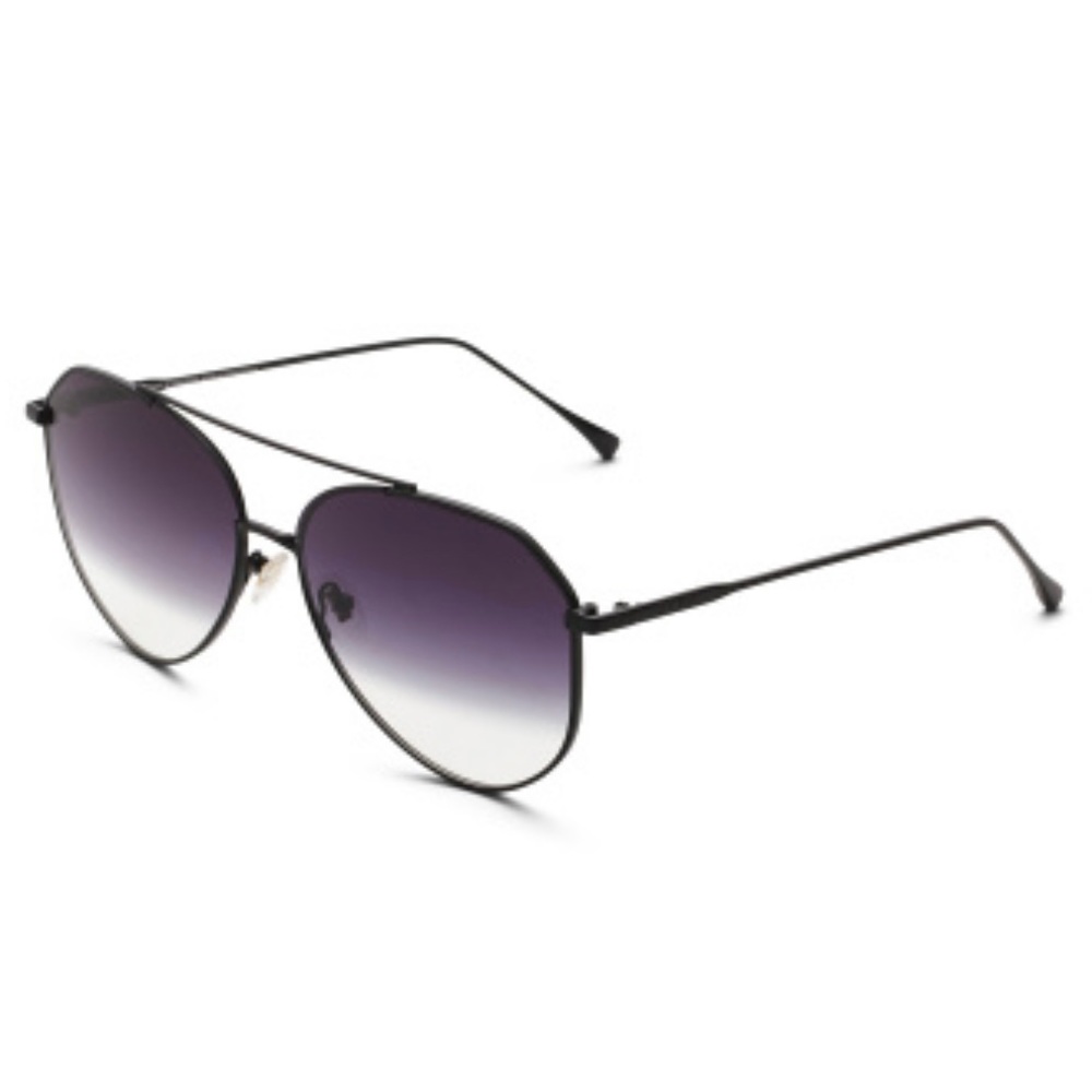DIFF Jane Sunglasses Aviators Matte Black Frame Grey Gradient Lenses - Picture 3 of 10